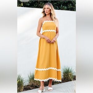 Yellow and White Ric Rac Dress
